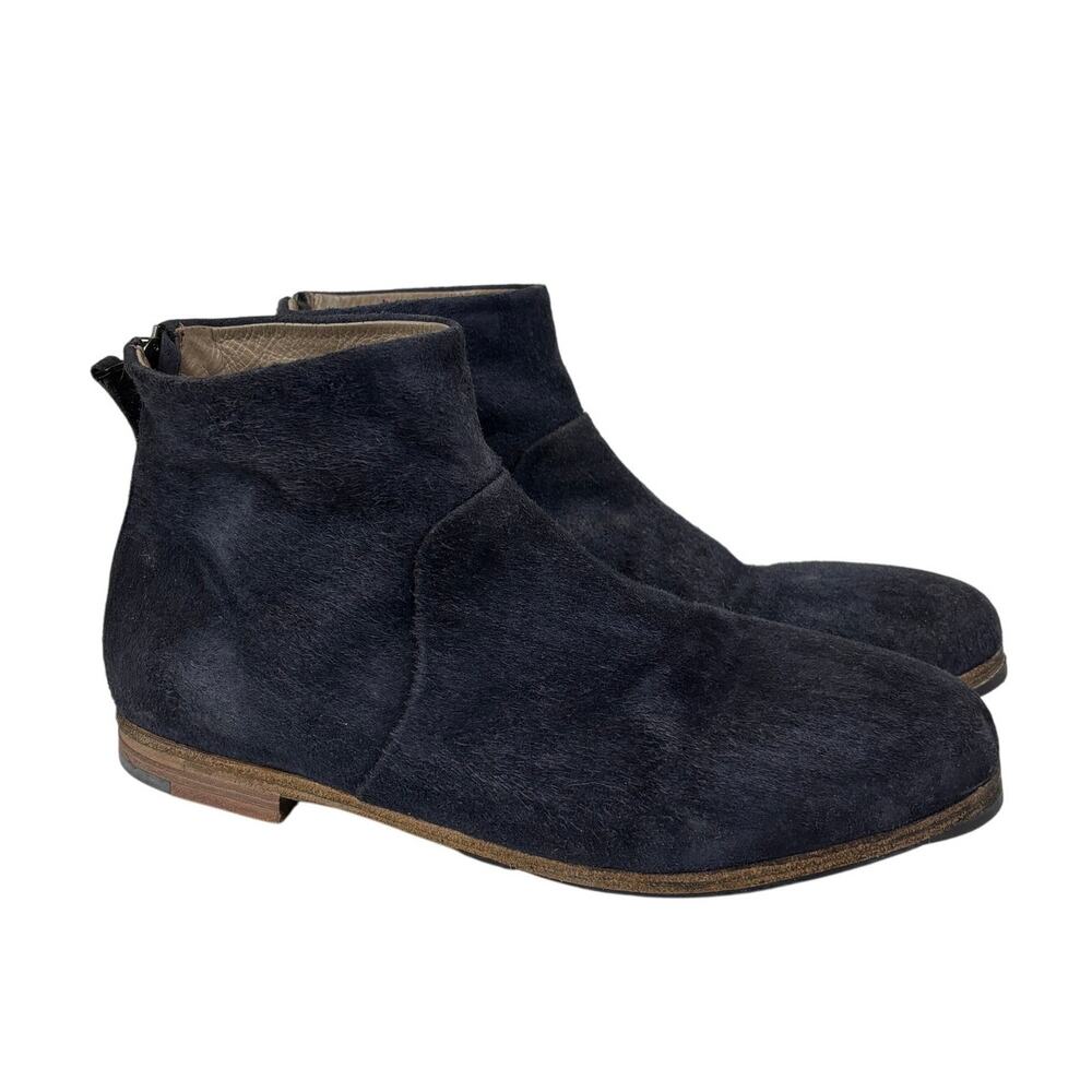 Marsell Suede Ankle Zip Blue Booties Women's 39 US 9
